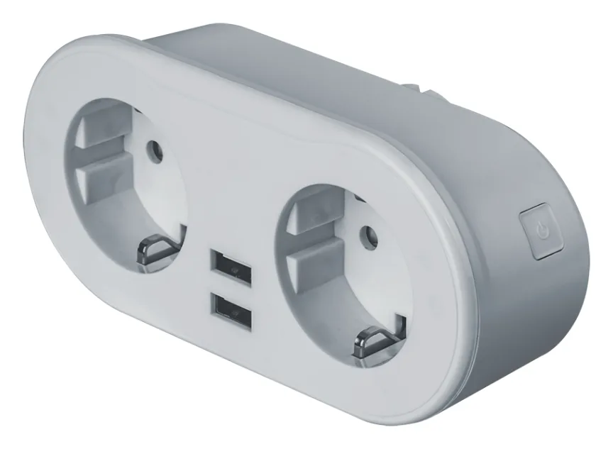 Разветвитель 2-м с заземл. 14 556 Smart Home NSH-ST-02 2хUSB с управлением по WI-FI бел. NAVIGATOR 14556