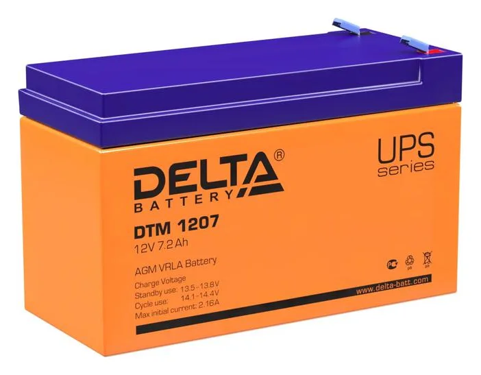 Аккумулятор UPS 12В 7.2А.ч DTM 1207 Delta 4614010050004