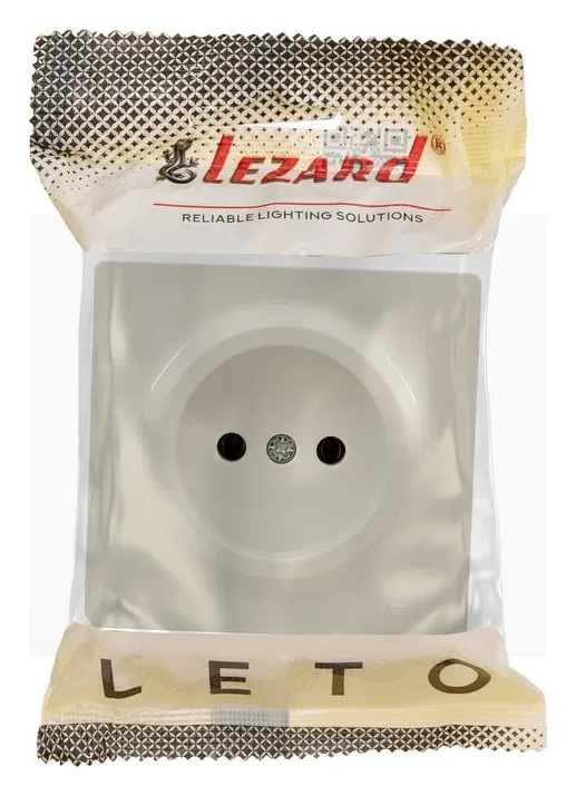 Розетка 1-м ОП LETO без заземл. ПБТ крем LEZARD 752-0300-121B