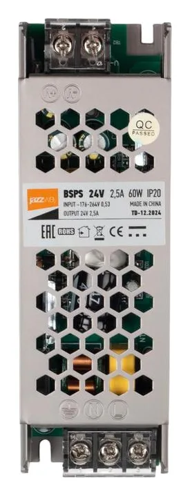 Блок питания для светодиод. ленты BSPS 60Вт 2.5А 24В IP20 метал. JazzWay 5015500