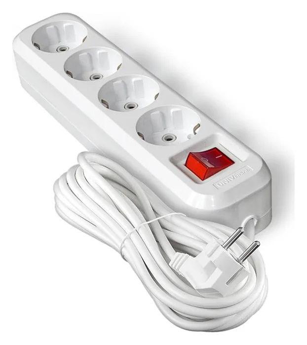 Удлинитель 4х7м с заземл. 10А IP20 S-304 ПВС 3х1 с выкл. UNIVersal 9631992