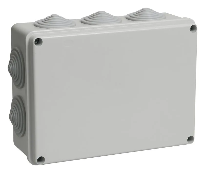 Коробка распаячная ОП 190х140х70 IP55 КМ41244 RAL7035 (10 гермовводов) IEK UKO11-190-140-070-K41-55