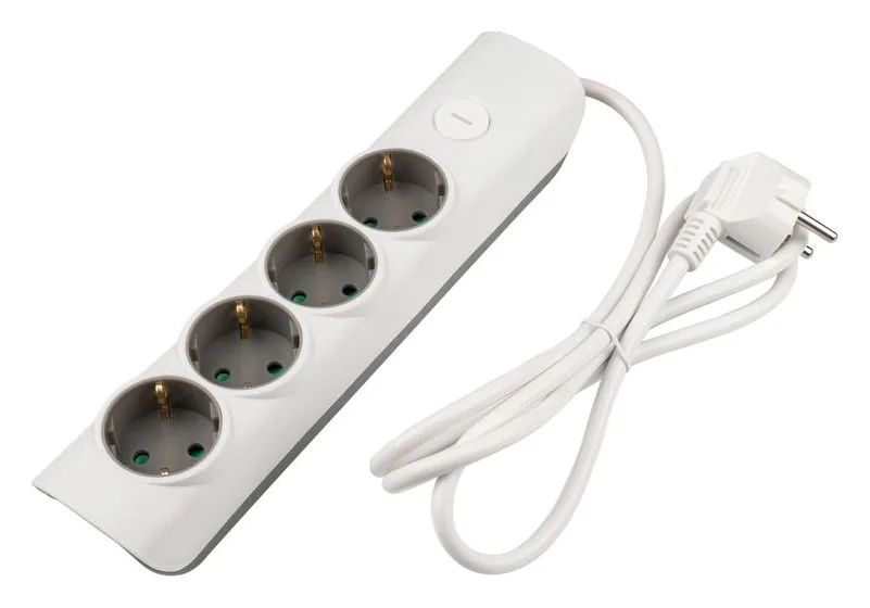 Удлинитель 4х1.4м с заземл. с выкл. бел. ET-04-140W JAZZway 5051799