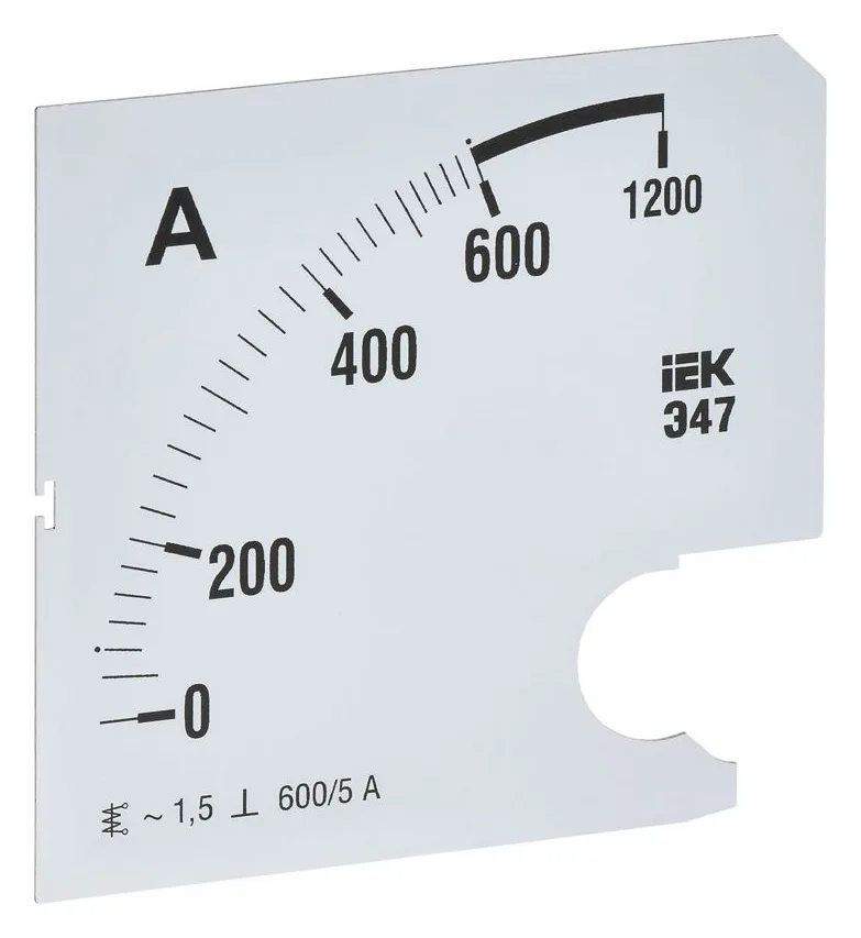 Шкала сменная для амперметра Э47 600/5А-1.5 96х96мм IEK IPA20D-SC-0600