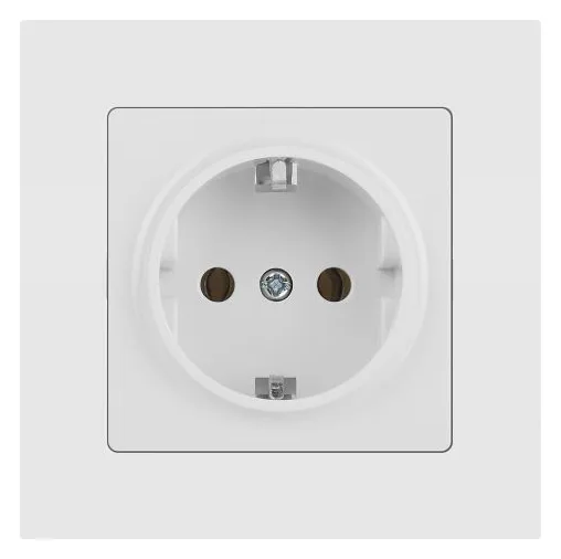Розетка 1-м СП Accent 6-202-01М 16А IP20 250В 2P+E Schuko бел. матов. Intro Б0063681