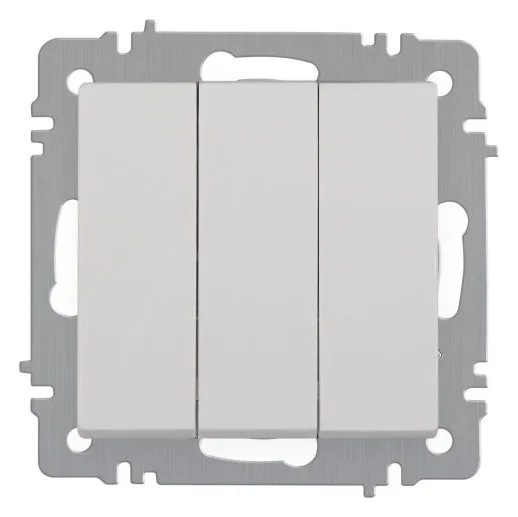 Выключатель 3-кл. СП Accent 6-106-01 10А IP20 250В AL/CU бел. Intro Б0063531