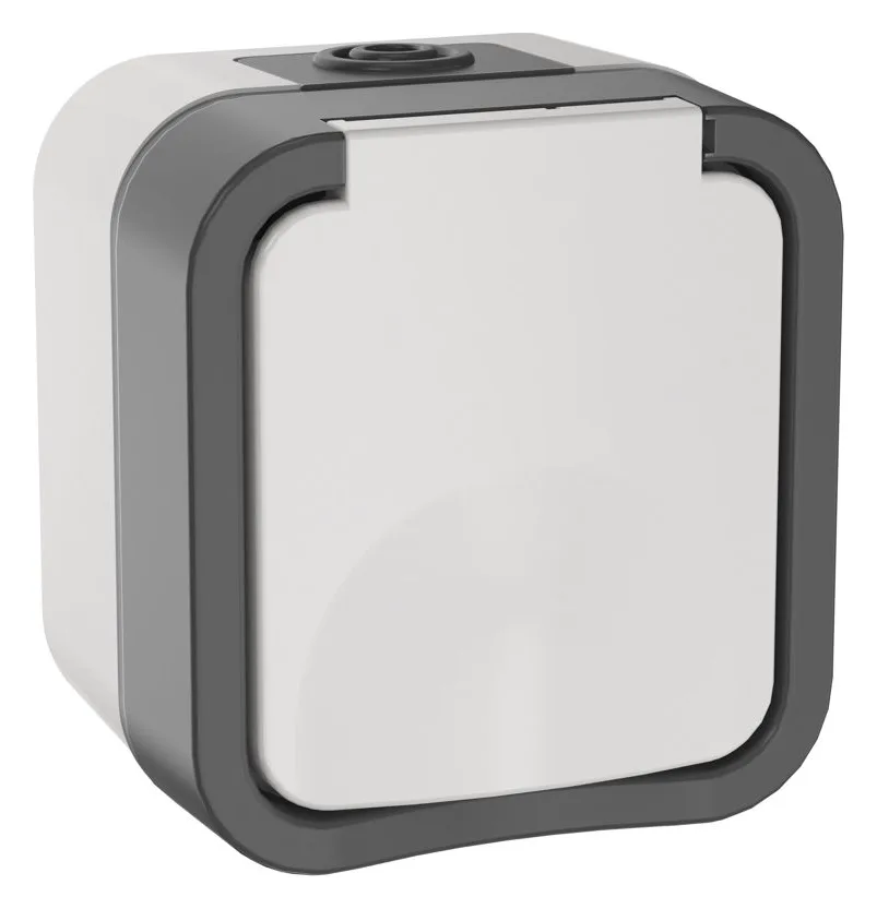Розетка 1-м ОП TORS 16А IP55 TS220 с заземл. с крышкой бел. IEK TS-R16-16-55-K41