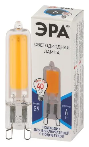 Лампа светодиодная STD LED JCD-6W-GL-840-G9 JCD 6Вт капсульная 4000К нейтр. бел. G9 Эра Б0049086