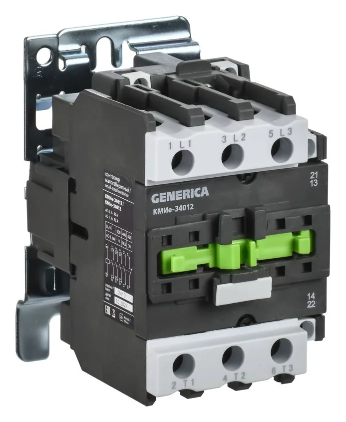 Контактор КМИе-34012 40А 110В/АС3 1НО 1НЗ GENERICA KKME31-040-110-11
