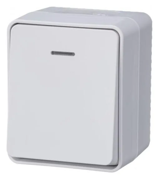 Выключатель 1-кл. ОП AtlasDesign PROFI IP54 10AX с подсветкой бел. SE ATN540113