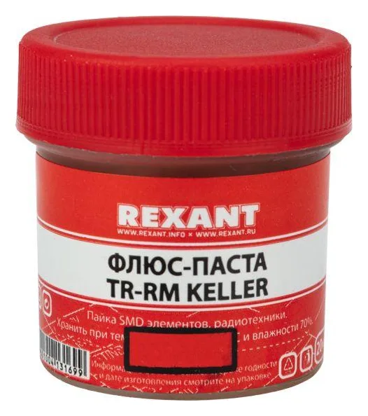Флюс для пайки паста TR-RM KELLER 20 мл банка Rexant 09-3690