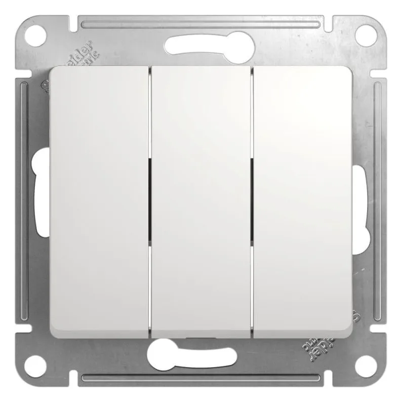 Выключатель 3-кл. СП Glossa 10А IP20 (сх. 1+1+1) 10AX механизм бел. SE GSL000131
