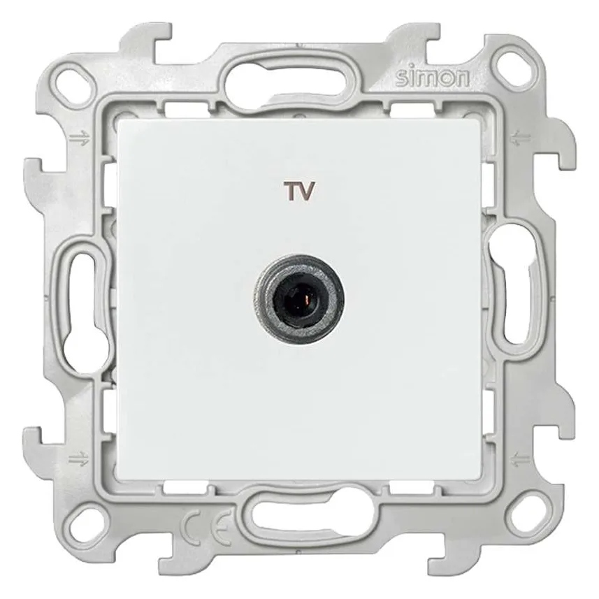 Розетка телевизионная одиночная TV СП Simon 24 IP20 механизм бел. Simon 2450477-030