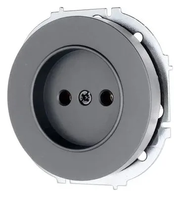 Розетка 1-м СП OSEN без заземл. ПБТ механизм сер. матов. LEZARD 743-7488-121B