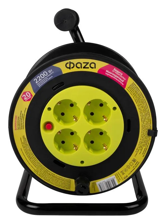 Удлинитель на катушке 4х20м с с заземл. CRG-04-2000 ФАZА 5063785