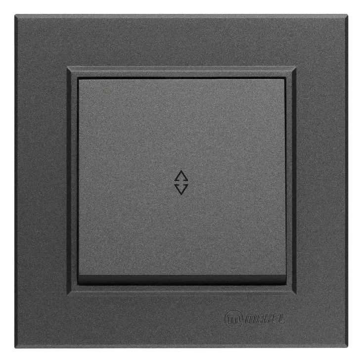 Переключатель проходной 1-кл. СП Karea 10А IP20 дым. металлик Makel 56050005