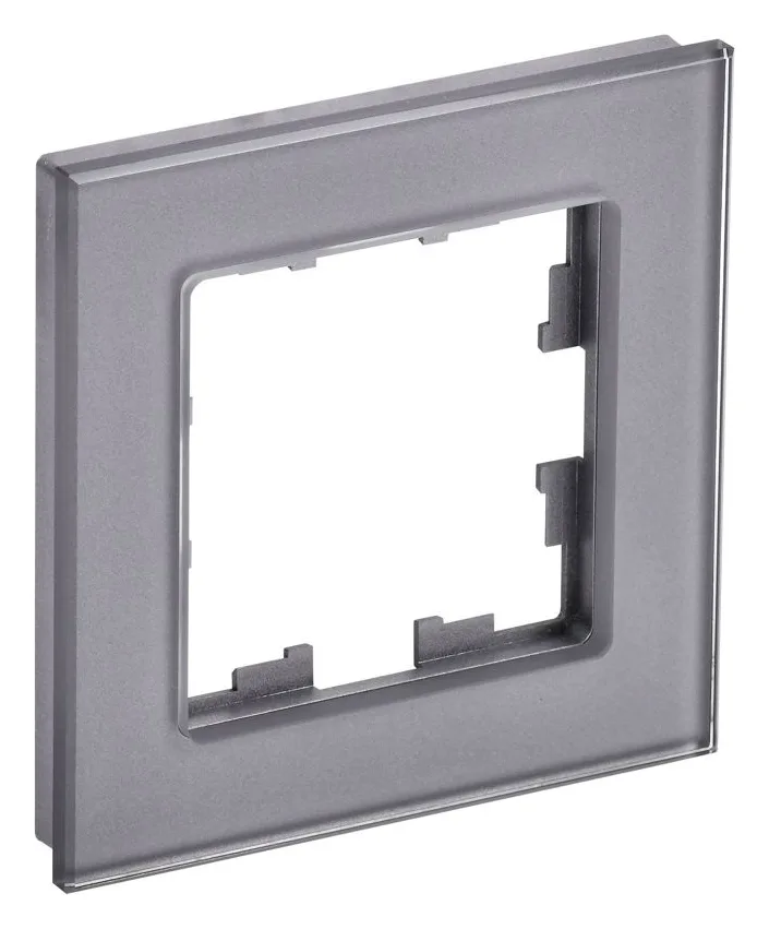 Рамка 1-м BRITE РУ-1-2-БрСе стекло сер. IEK BR-M12-G-K03