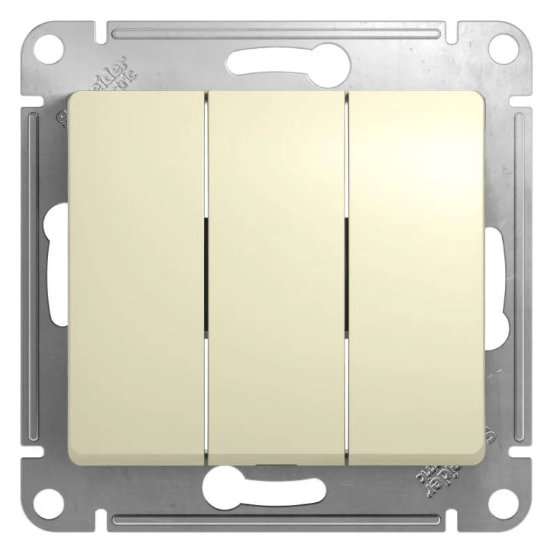 Выключатель 3-кл. СП Glossa 10А IP20 (сх. 1+1+1) 10AX механизм беж. SE GSL000231