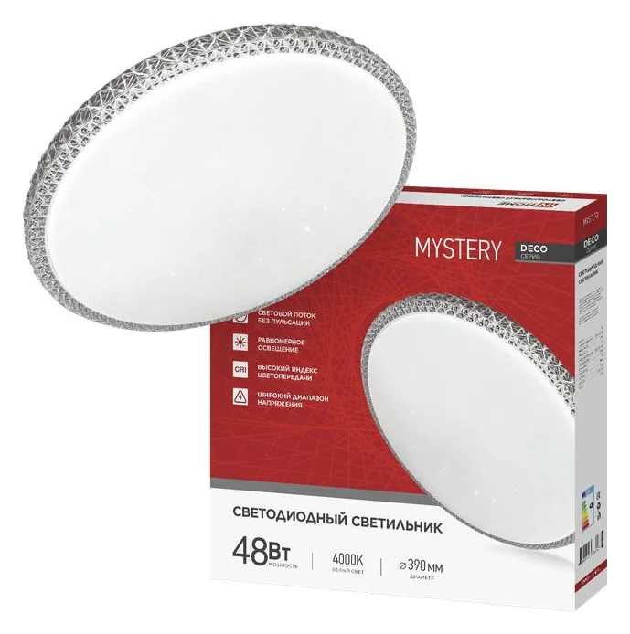 Светильник светодиодный DECO MYSTERY 48Вт 4000К 4320лм 230В 390х65мм IN HOME 4690612063447