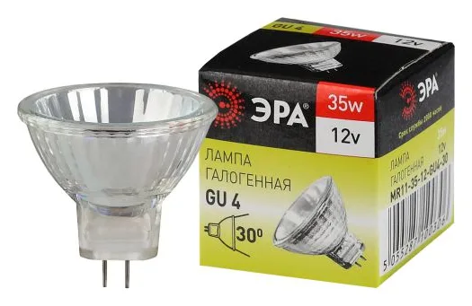 Лампа галогенная GU4-MR11-35W-12V-30Cl ЭРА C0027362