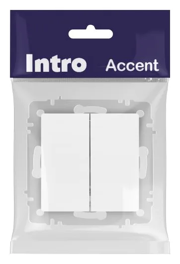 Переключатель 2-кл. СП Accent 6-107-01 10А IP20 250В AL/CU бел. Intro Б0063554