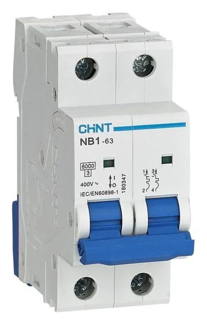Выключатель автоматический модульный 2п B 25А 6кА NB1-63 (R) CHINT 179647