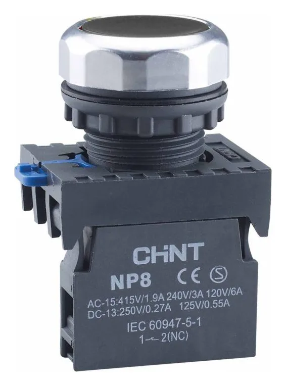 Кнопка управления NP8-10BN/2 без подсветки черн. 1НО IP65 (R) CHINT 578647