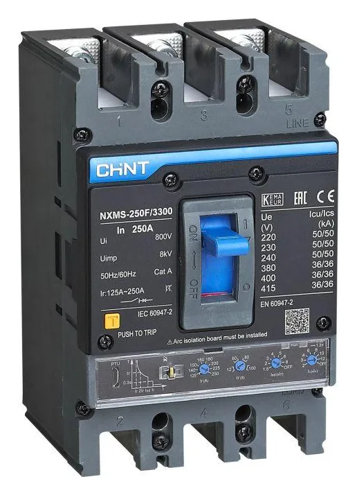 Выключатель автоматический 3п 250А 36кА NXMS-250F с электрон. расцеп. (R) CHINT 264755
