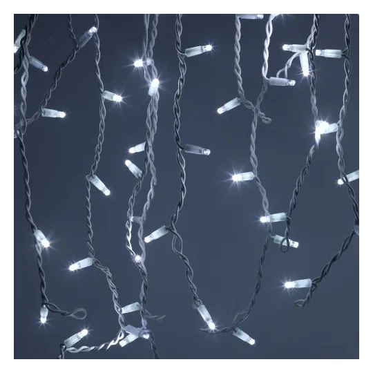 Гирлянда светодиодная "Бахрома" 2х0.7м 100LED холод. бел. IP65 220В бел. мерцание провод бел. каучук (без шнура питания) ERAPS-BK1 Эра Б0051890