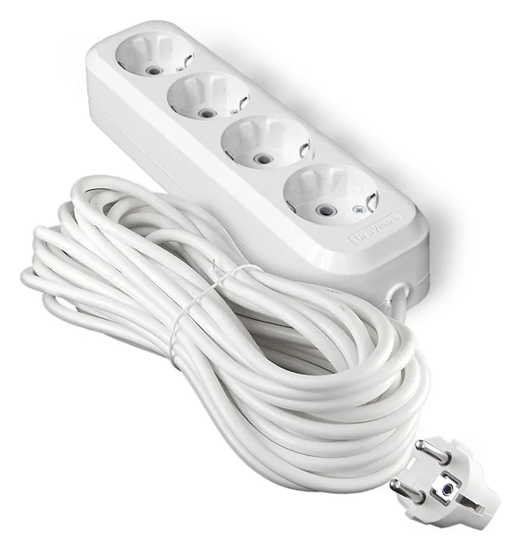 Удлинитель 4х10м с заземл. 10А IP20 Е-304 ПВС 3х1 АБС-пластик UNIVersal 9631984