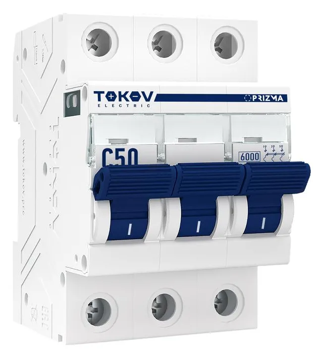 Выключатель автоматический модульный 3п C 50А 6кА PRIZMA TOKOV ELECTRIC TKE-PZ60-MCBI-3-50-C