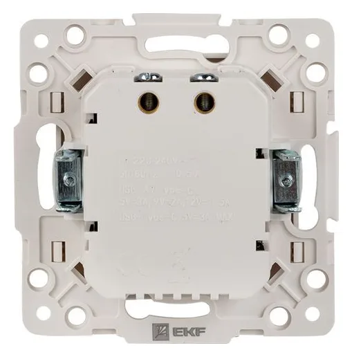 Розетка USB 2-м Стокгольм тип A+C механизм бел. PROxima EKF EYR-2USB-type-C