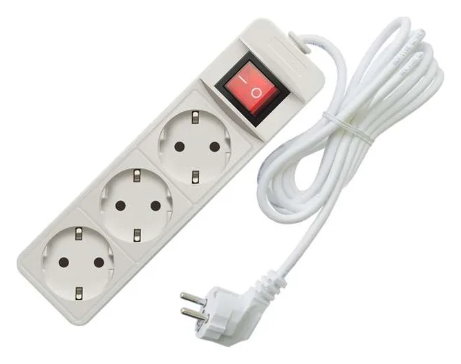 Удлинитель 3х3м с заземл. 10А IP20 2.2кВт ПВС с выкл. Союз 481S-7303