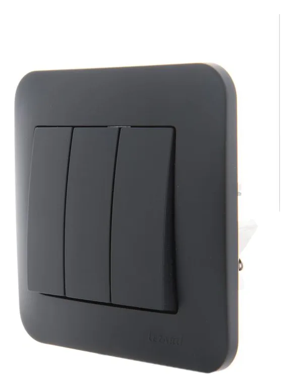 Выключатель 3-кл. 1п СП Karina 10А IP20 механизм черн. бархат LEZARD 707-4288-109