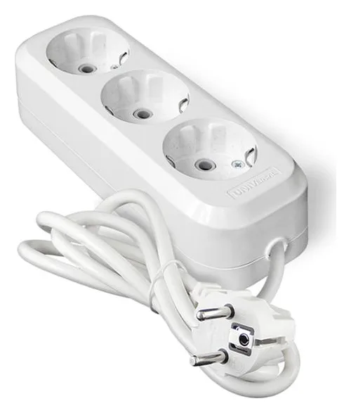 Удлинитель 3х2м с заземл. 16А IP20 Е-303 ПВС 3х1 АБС-пластик UNIVersal 9631976
