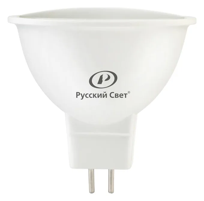 Лампа светодиодная RS LED GU5.3 5W 12V 5Вт рефлектор матовая 2700К тепл. бел. GU5.3 500лм 12В Ra90 Русский Свет 15011345069