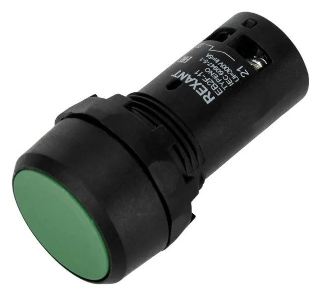 Кнопка EB22 возвратная зел. NO+NC 300В Rexant 36-5531