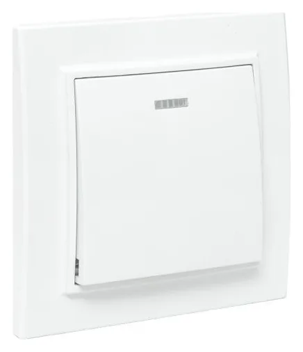 Выключатель 1-кл. СП Минск 10А IP20 с индикатором бел. Basic EKF ERV10-121-10