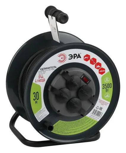 Удлинитель на метал. катушке 4х30м с заземл. 16А IP44 RMx-4es-3х1.5-30m-IP44(KG) КГ 3х1.5 Эра Б0046844