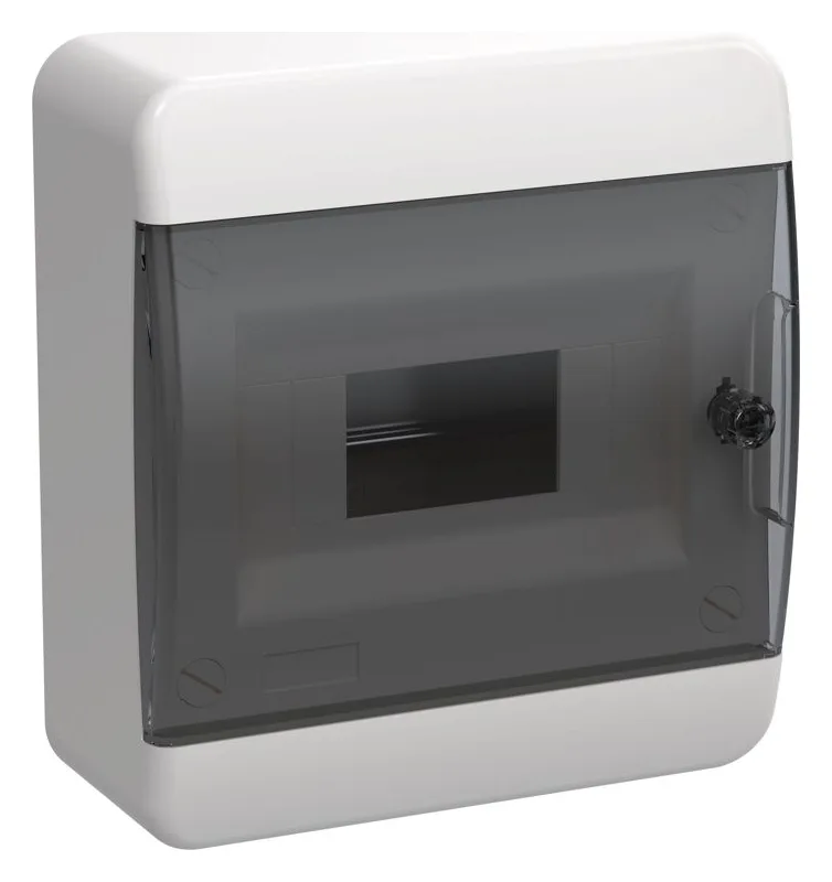 Корпус ЩРН-П-8 TEKFOR IP41 черн. прозр. дверь пластик. IEK TF5-KP12-N-08-41-K01-K03