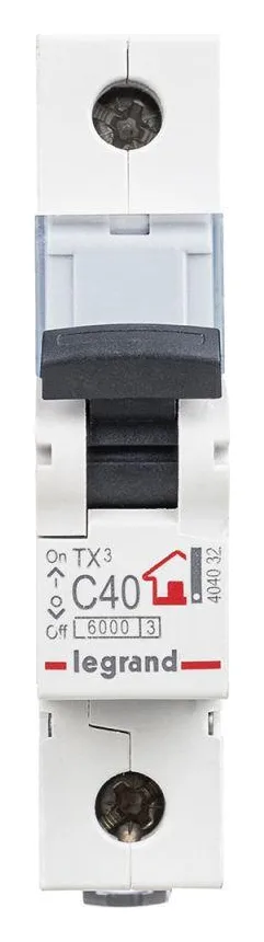 Выключатель автоматический модульный 1п C 40А 6кА TX3 6000 1мод. 230/400В Leg 404032