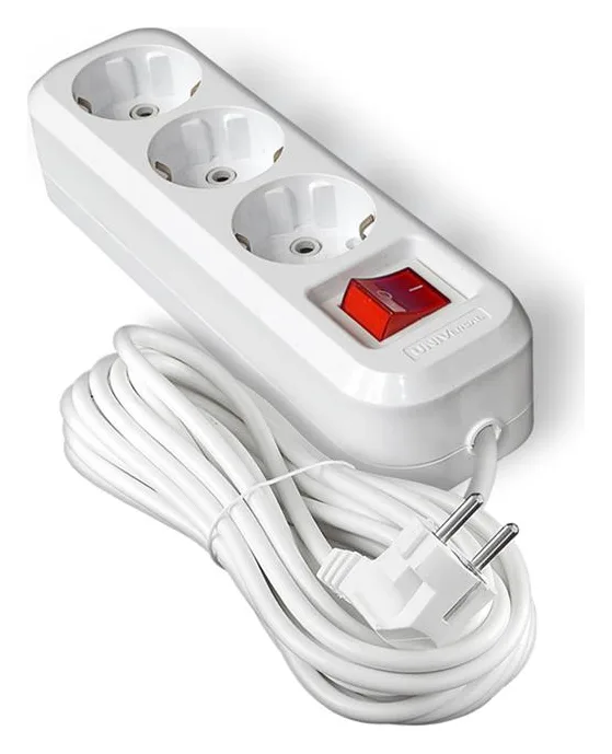 Удлинитель 3х7м с заземл. 10А IP20 S-303 ПВС 3х1 с выкл. UNIVersal 9631988