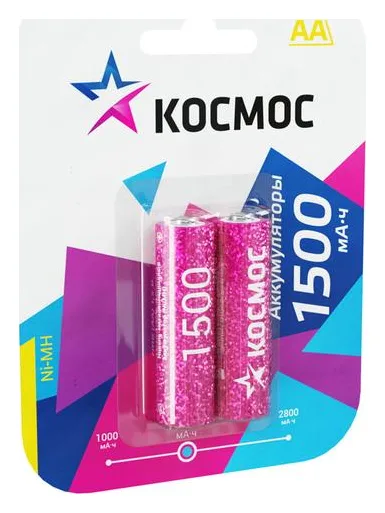 Аккумулятор AA/R6 1500мА.ч NI-MN BP-2 (блист.2шт) КОСМОС KOCR6NIMH(1500mA)