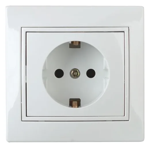 Розетка 1-м СП Plano 1-202-01 16А IP20 250В 2P+E Schuko бел. Intro Б0053874