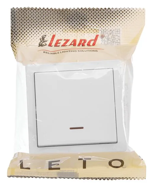 Выключатель 1-кл. ОП LETO 10А IP20 с индикацией бел. LEZARD 752-0200-111