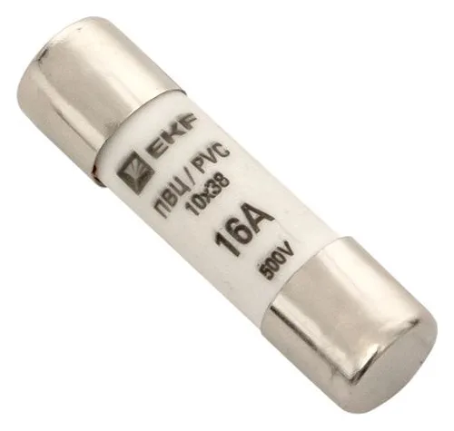 Вставка плавкая цилиндрическая ПВЦ 10х38 16А EKF pvc-10x38-16