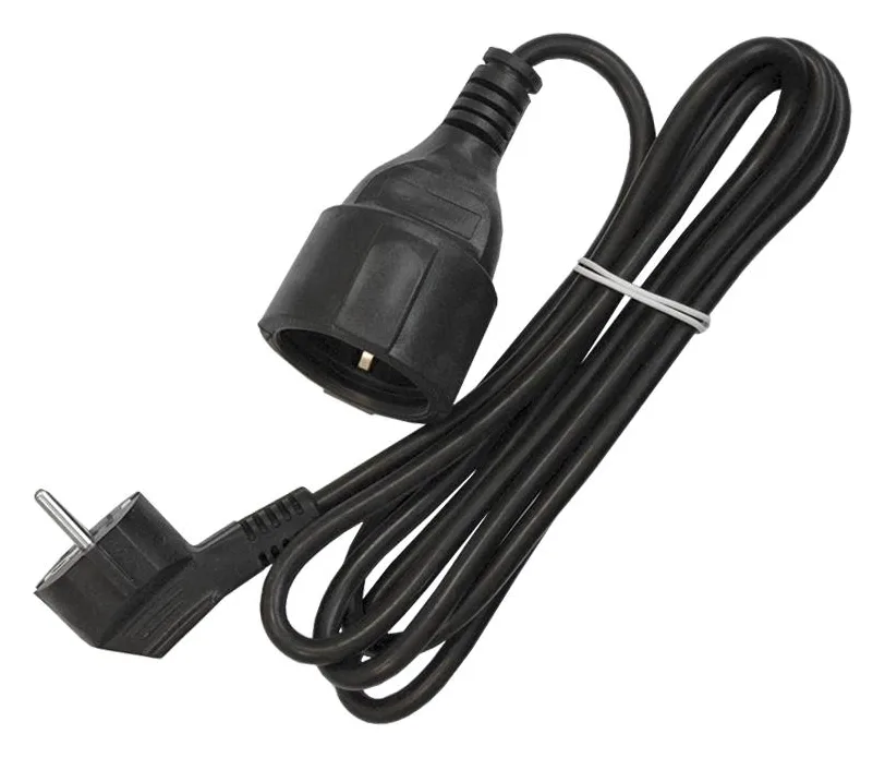 Удлинитель-шнур 1х2м с заземл. 16А IP20 ПВС 3х1 черн. DOMTOK 2341