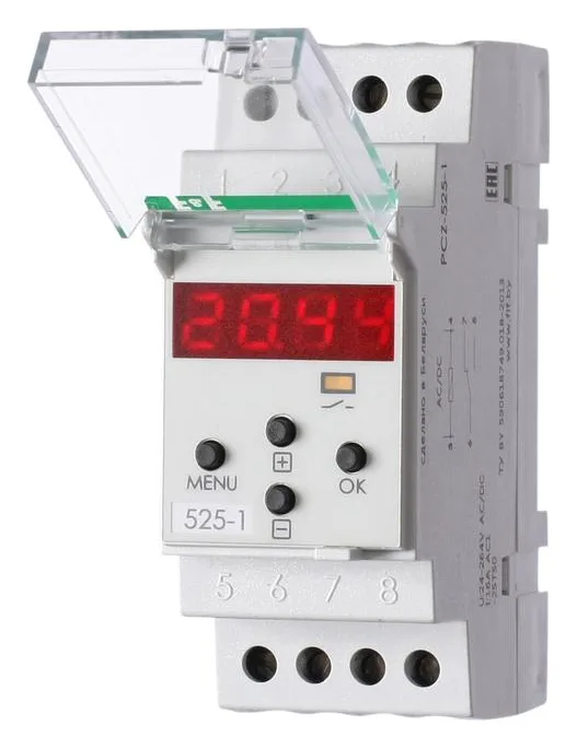 Реле времени астрономическое PCZ-525-1 16А 24-264В AC/DC 1перекл. IP20 ночной перерыв и годовая программа F&F EA02.002.011
