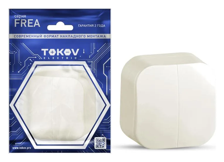 Выключатель 2-кл. ОП Frea 10А IP20 250В АБС-пластик беж. TOKOV ELECTRIC TKE-FR-V2-C02