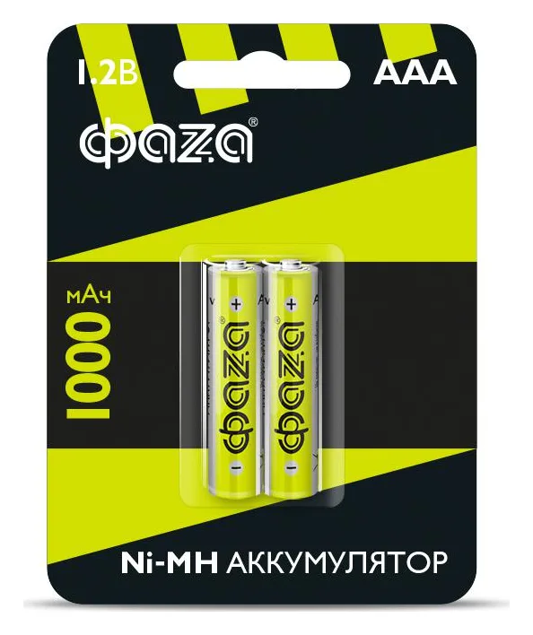 Аккумулятор AAA/HR03 1.2В 1000мА.ч Ni-MH BL-2 (уп.2шт) ФАZА 5002913